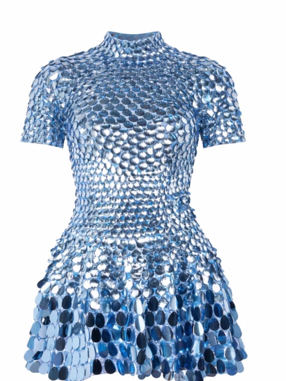Short Blue Sequin Mini Dress - Shimmering Party Dress